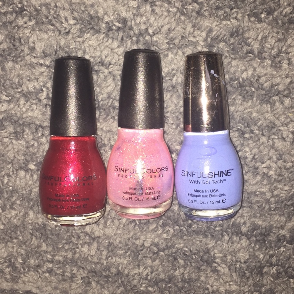 Bundle of three nail polishes